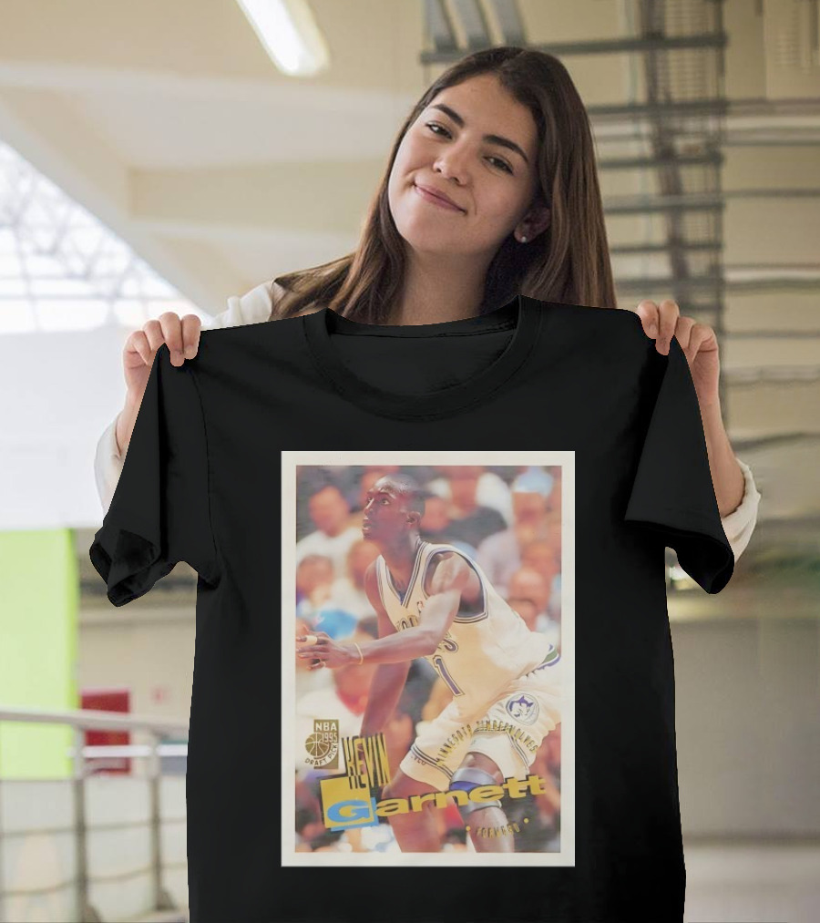 Kevin Garnett NBA 1995 Minnesota Timberwolves Rookie Card Forward T-Shirt