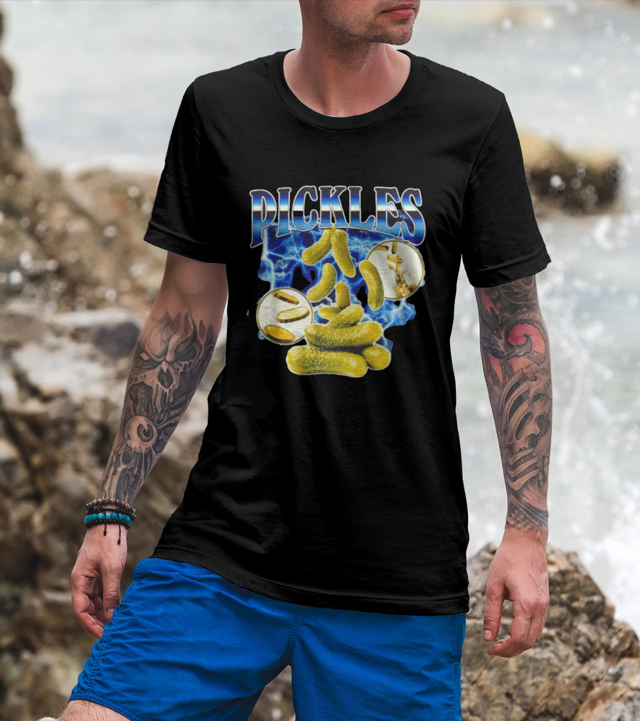 Thunder Pickles Crunch Power Electric Blue Lightning Pickles T-Shirt