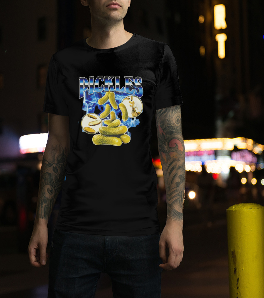 Thunder Pickles Crunch Power Electric Blue Lightning Pickles T-Shirt