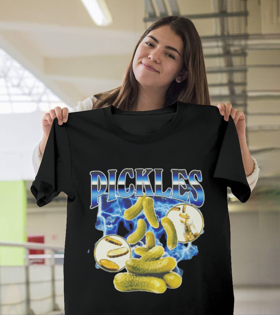 Thunder Pickles Crunch Power Electric Blue Lightning Pickles T-Shirt