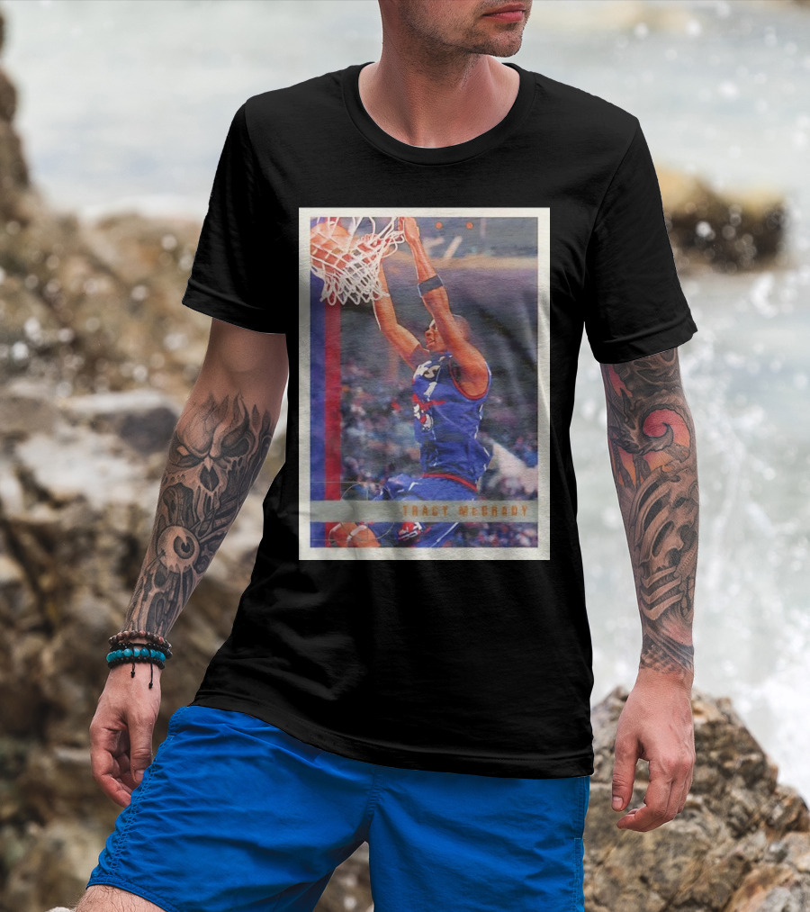 Tracy McGrady Toronto Raptors 1996 Basketball Card Dunk Slam T-Shirt
