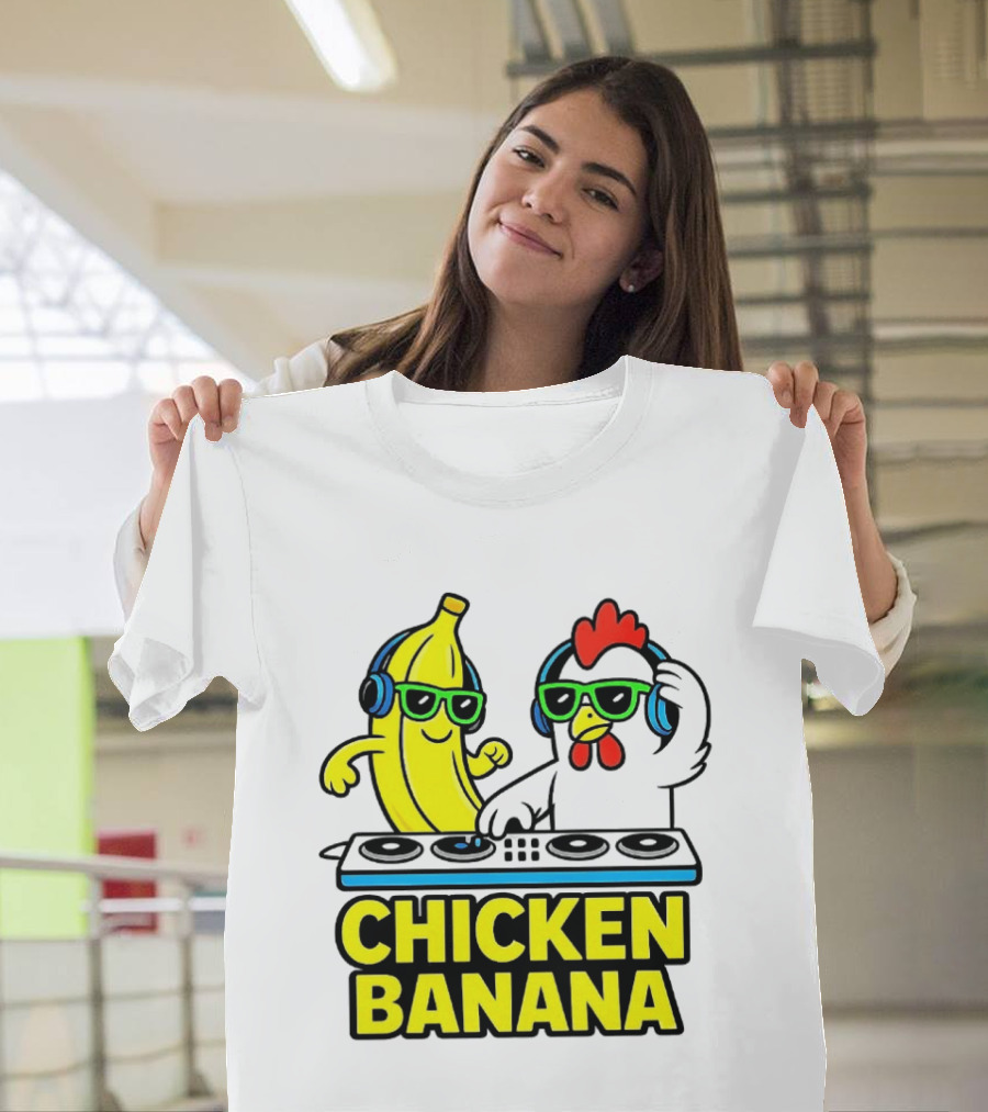 Chicken Banana DJ Headphones Music Party T-Shirt
