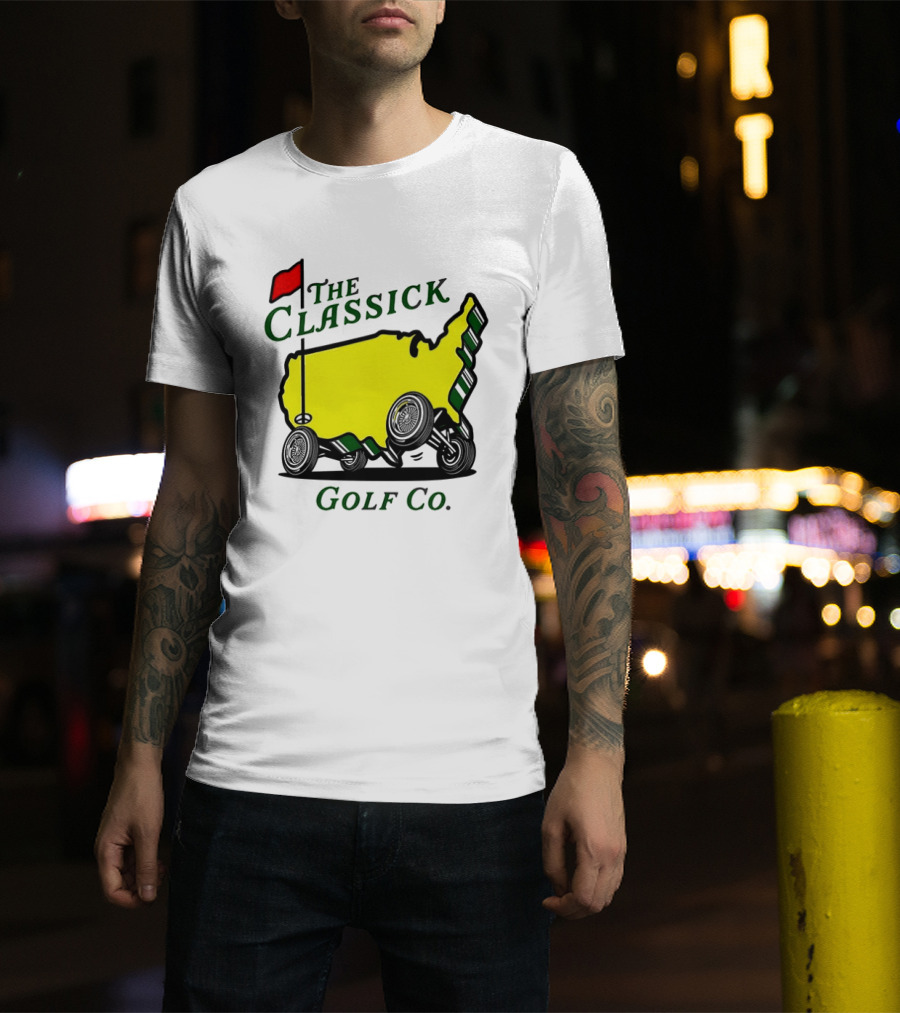 The Classick Golf Co Masters USA Map Golf Cart T-Shirt
