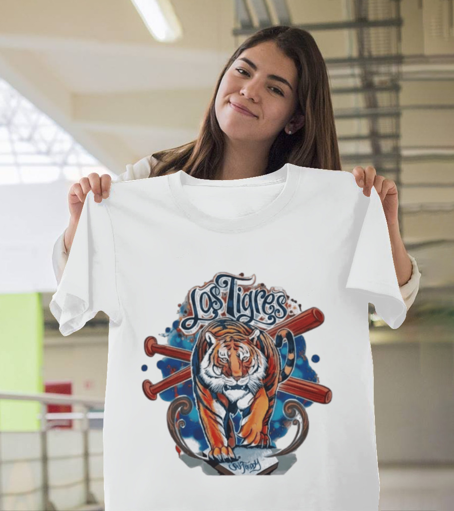 Los Tigres Detroit Baseball Tiger Art 2026 T-Shirt
