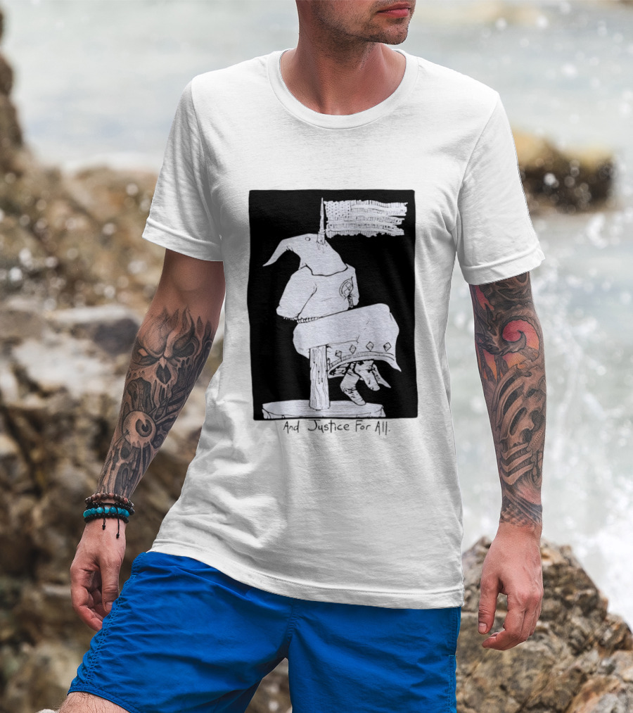 Anti Ku Klux Klan And Justice For All Hanging Effigy With Flag T-Shirt