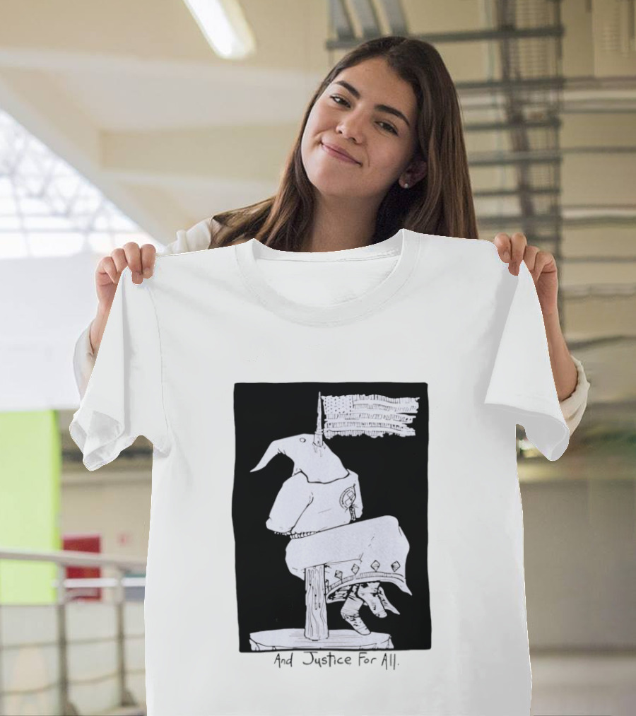Anti Ku Klux Klan And Justice For All Hanging Effigy With Flag T-Shirt