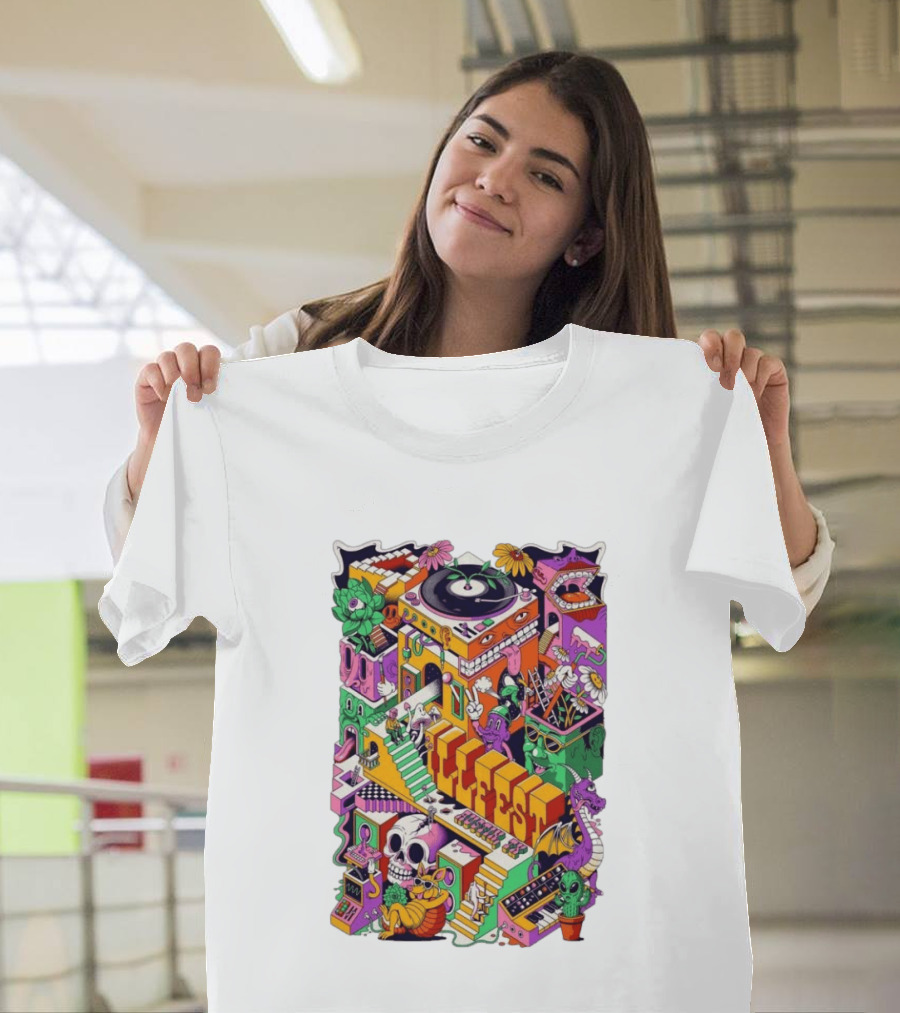 ILLfest 2026 Hostin TX Skeleton Alien Dragon DJ Event T-Shirt