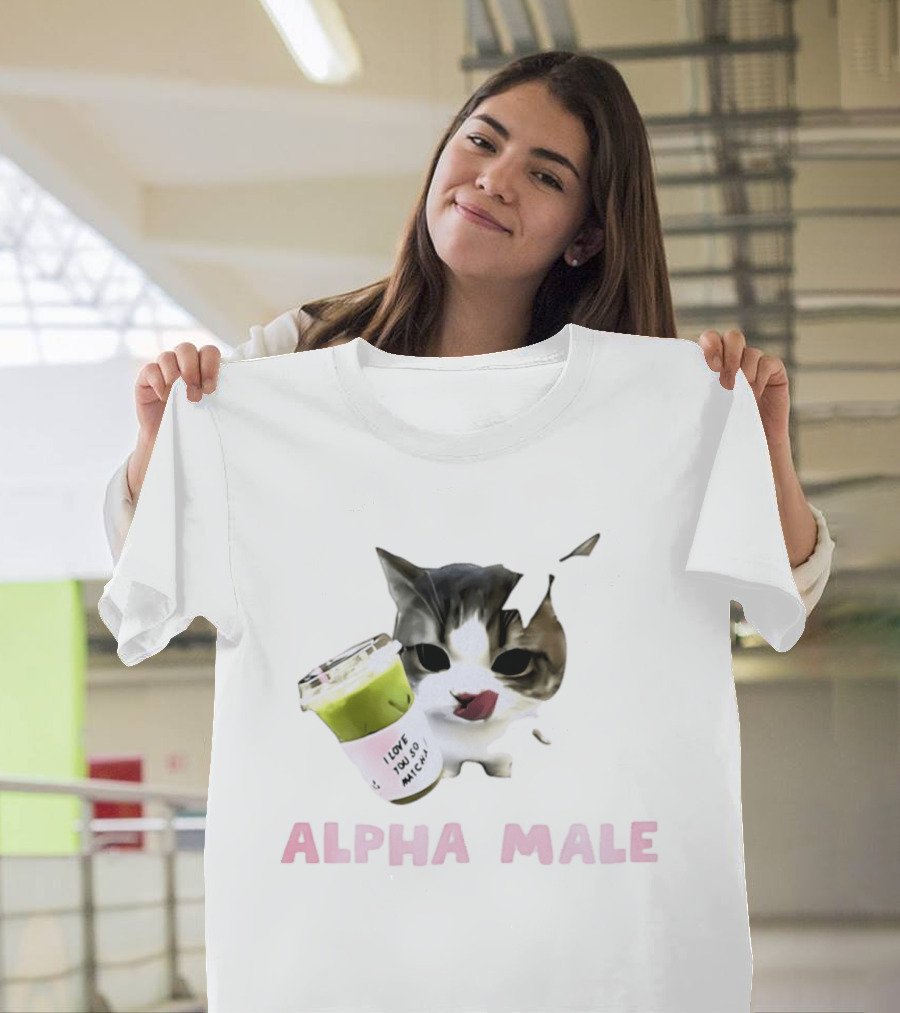 Cat I Love You So Matcha Alpha Male T-Shirt