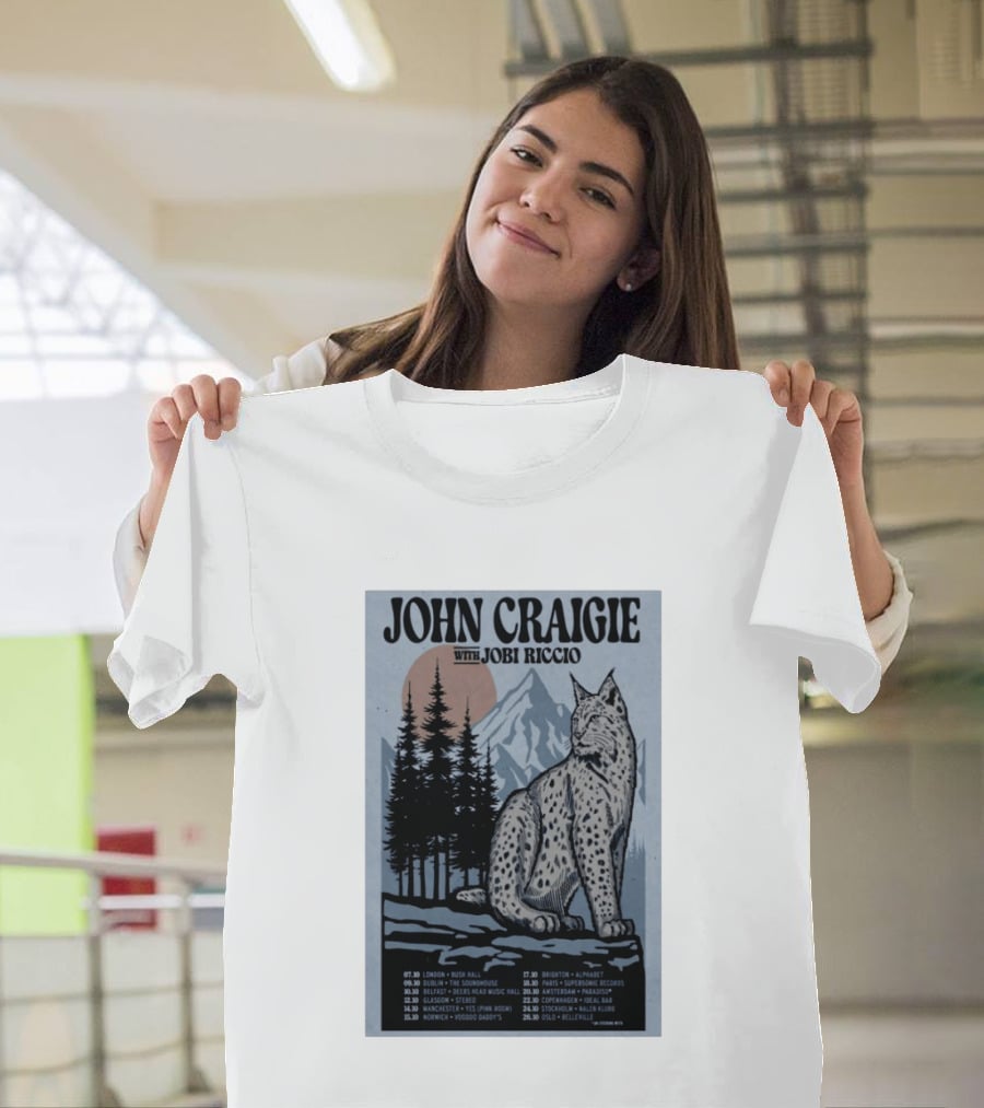 John Craigie With Jobi Riccio Tour 2026 Europe Concert Dates Lynx Mountain Forest T-Shirt