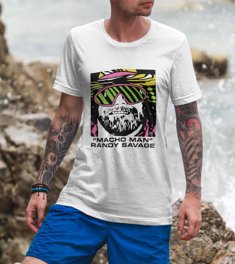 Macho Man Randy Savage Retro Style Neon T-Shirt
