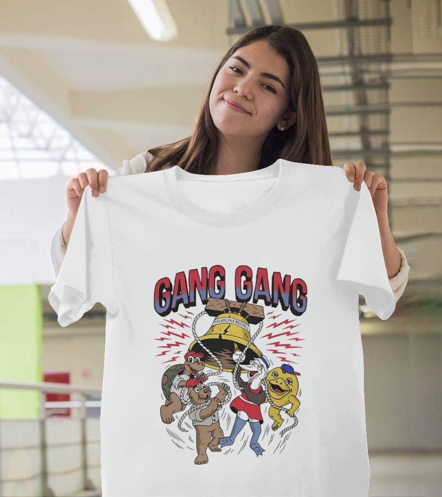 Philadelphia Phillies Liberty Bell Characters Gang Gang T-Shirt