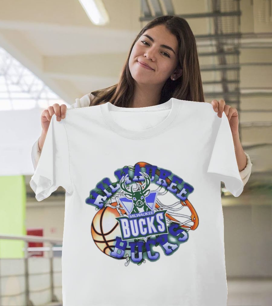 Milwaukee Bucks Basketball Hoop Deer T-Shirt