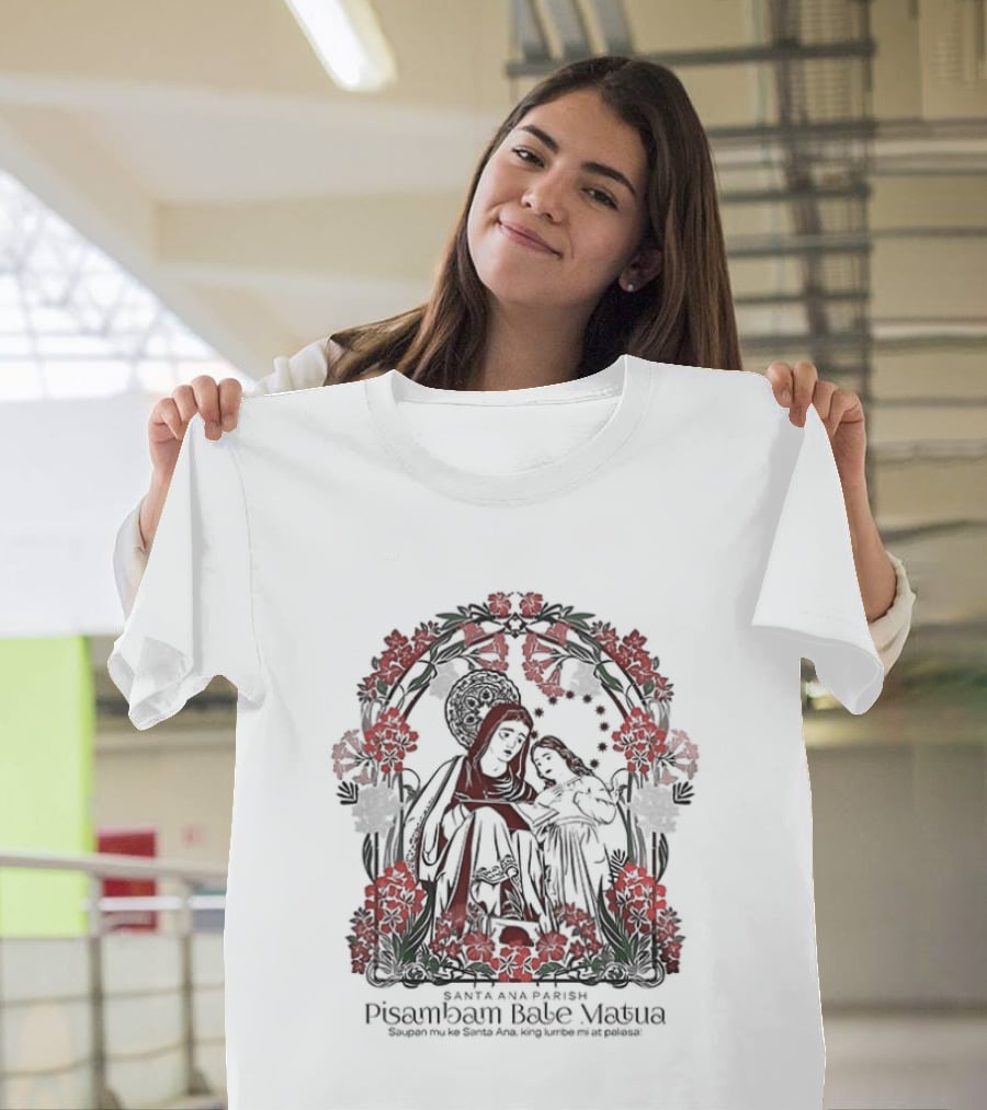 Pisamban Bale Matua Santa Ana Parish Floral Sacred Family T-Shirt
