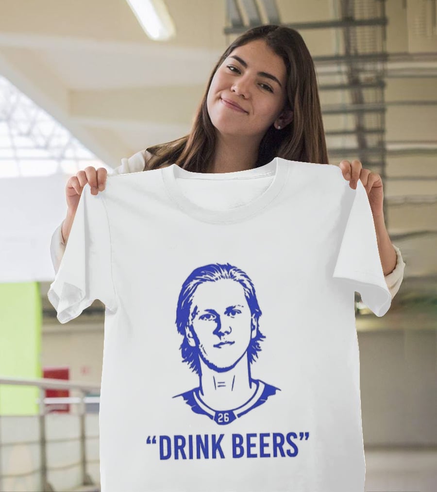 Rasmus Dahlin Drink Beers Blue Sketch T-Shirt