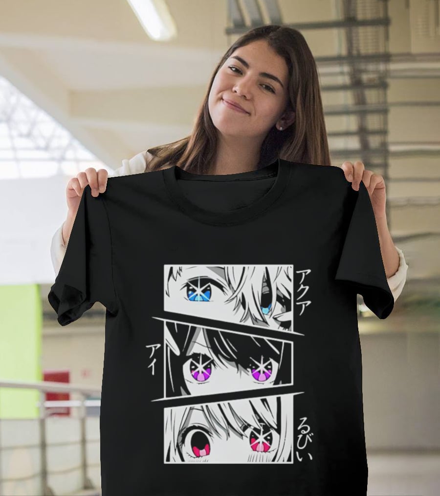 Aqua Ai And Ruby Eyes Oshi No Ko Anime Characters T-Shirt