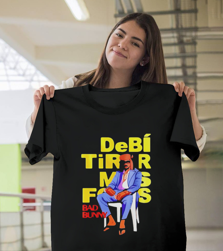 Bad Bunny DeBí Tirar Más Fotos Cartoon Style 2026 World Tour T-Shirt