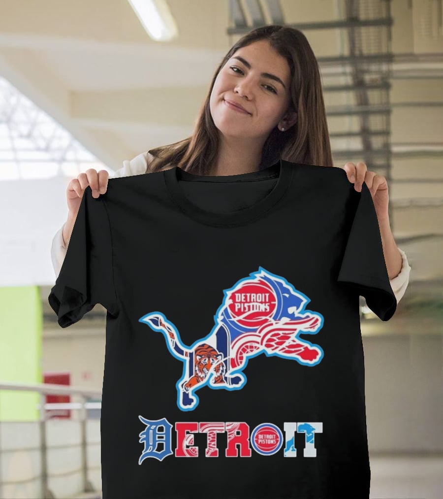 Detroit Lions Tigers Red Wings Pistons Sports Teams Dedication T-Shirt