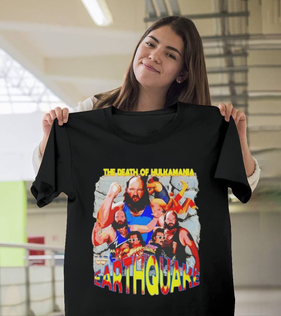 The Death Of Hulkamania WWF Earthquake Wrestling T-Shirt
