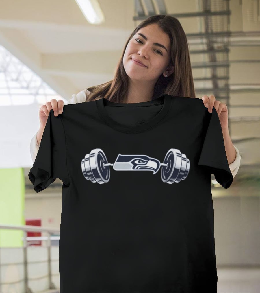Ernest Jones IV Seahawks Barbell Weightlifting Fitness T-Shirt