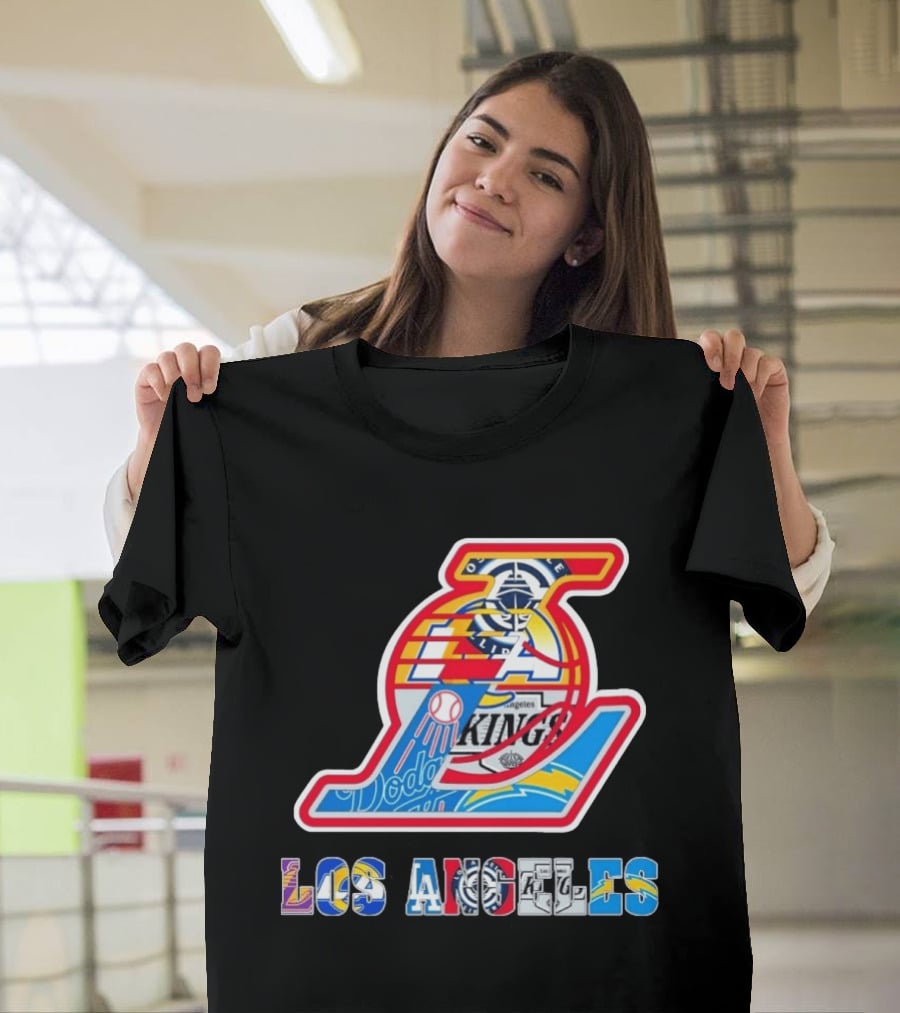 Los Angeles Lakers Dodgers Kings Chargers Sports Teams Logos T-Shirt