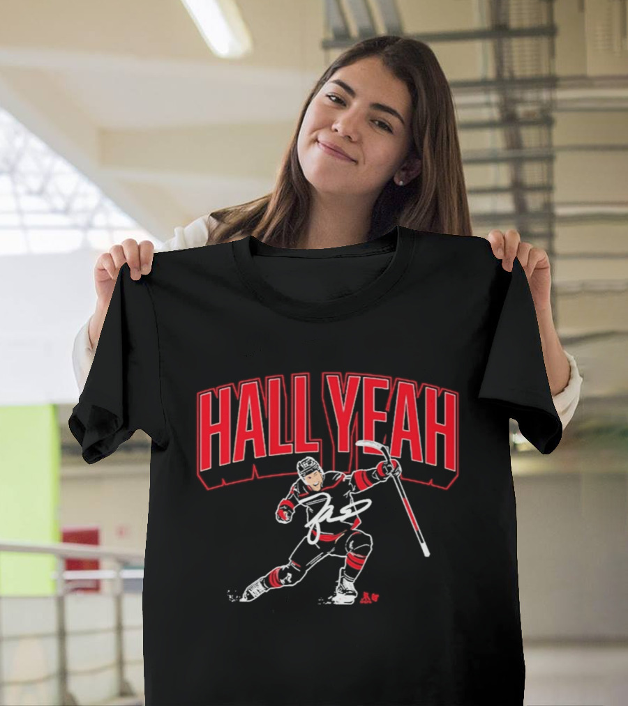 Hockey Player Hall Yeah Red And White Sports T-Shirt