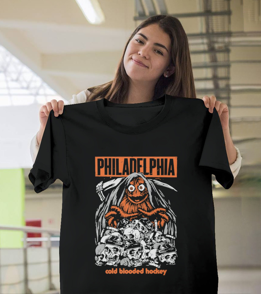 Philadelphia Gritty Reaper Cold Blooded Hockey Skulls T-Shirt