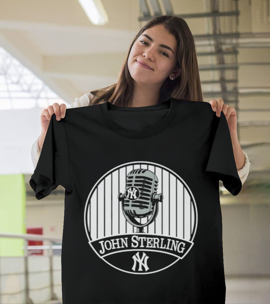 John Sterling Memorial Yankees Microphone Patch T-Shirt