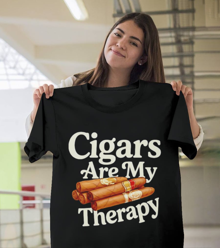Cigars Are My Therapy Relaxation Smoking T-Shirt