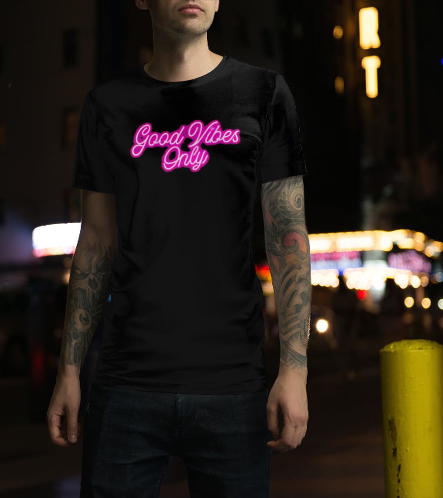 Good Vibes Only Neon Purple Script T-Shirt