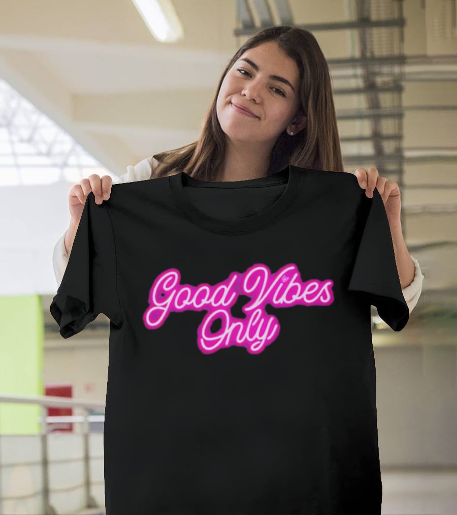 Good Vibes Only Neon Purple Script T-Shirt
