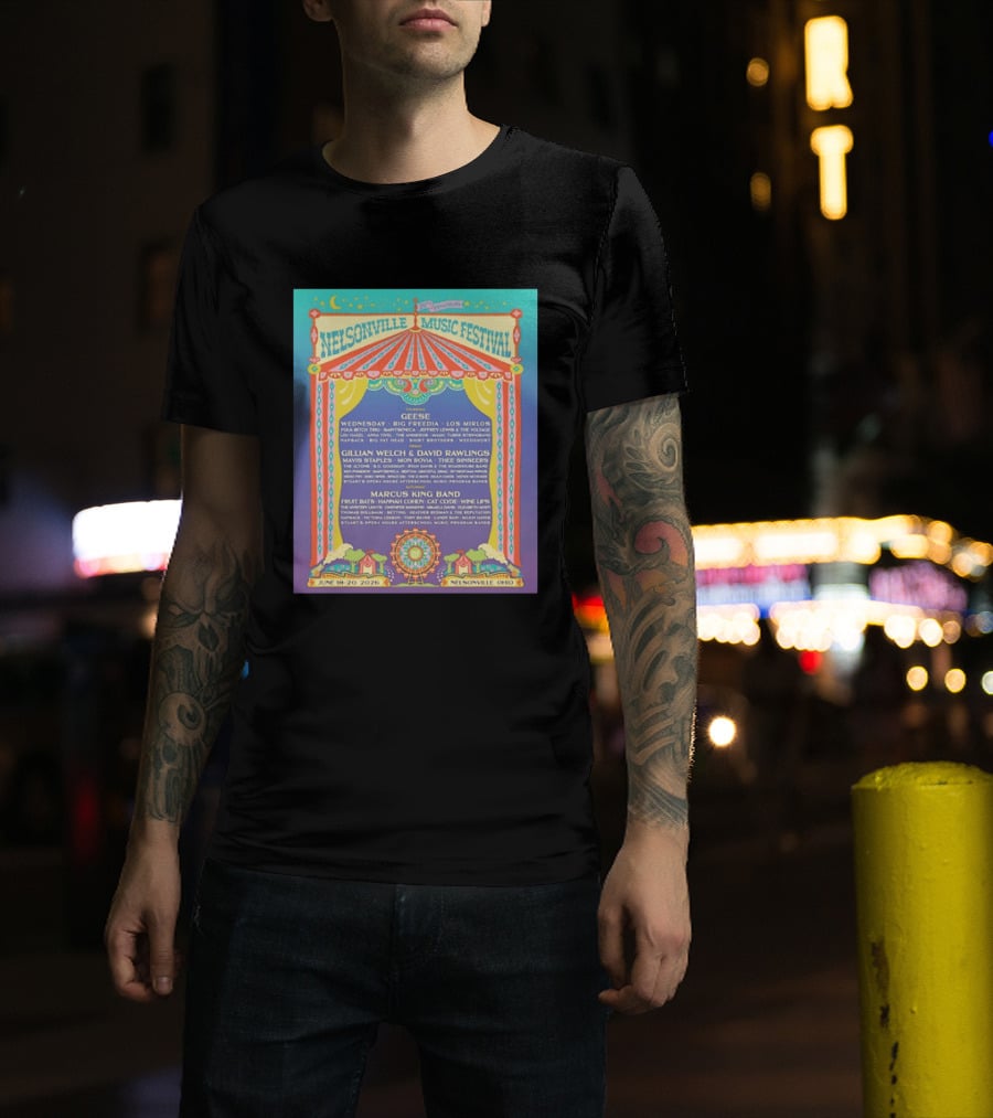 Nelsonville Music Festival 20th Anniversary June 18 20 2026 Ohio Featuring Geese And Marcus King Band T-Shirt