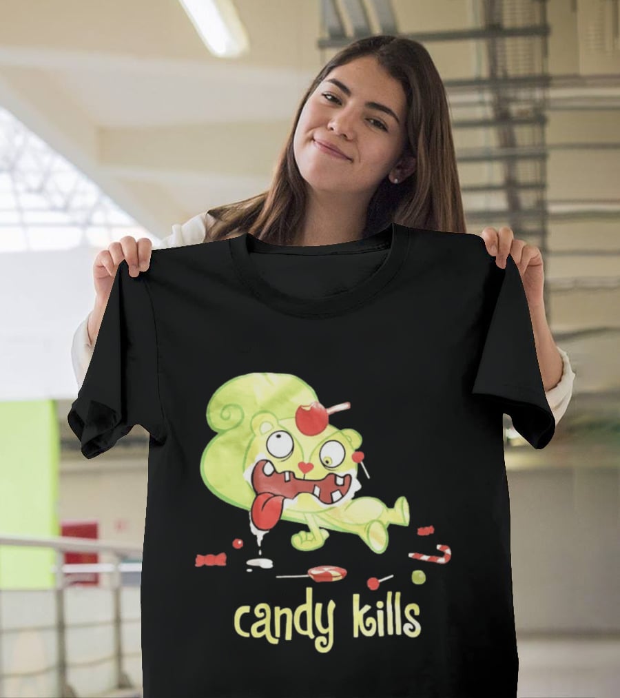 Candy Kills Cartoon Character Overloaded On Sweets T-Shirt