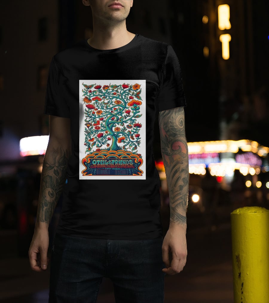 Oteil And Friends Tour May 2026 Psychedelic Tree Design Stepan Cleves Crouch T-Shirt