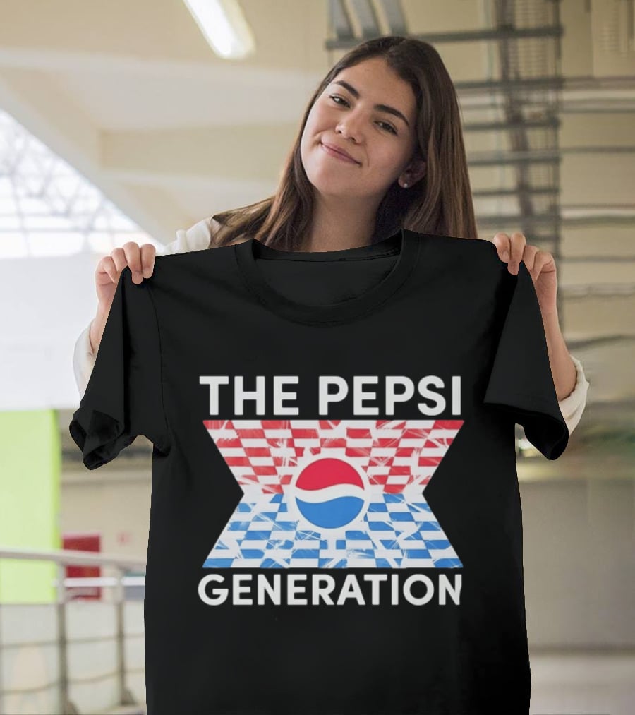 The Pepsi Generation Red White Blue Checkered T-Shirt