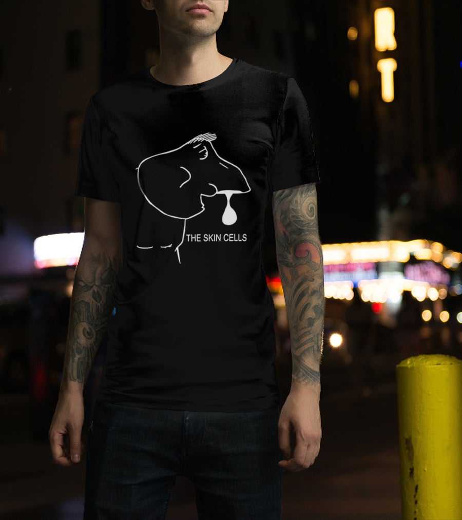 The Skin Cells Band Simple Line Art Face T-Shirt