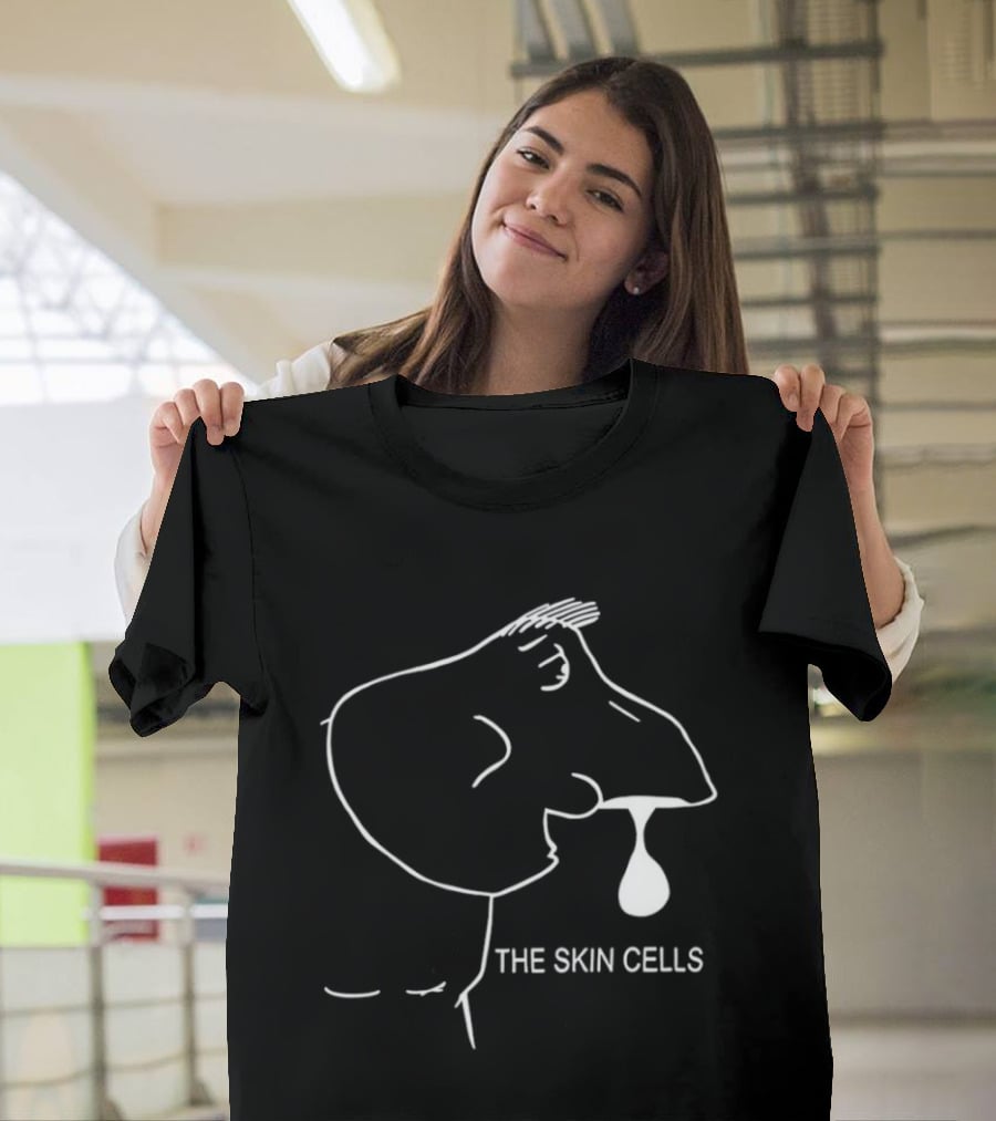 The Skin Cells Band Simple Line Art Face T-Shirt