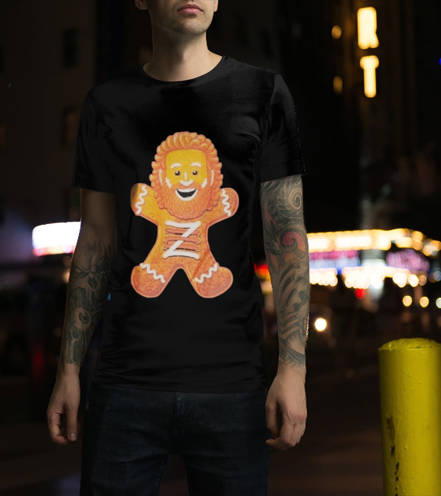 Sami Zayn Gingerbread Man WWE Christmas Holiday Cookie T-Shirt