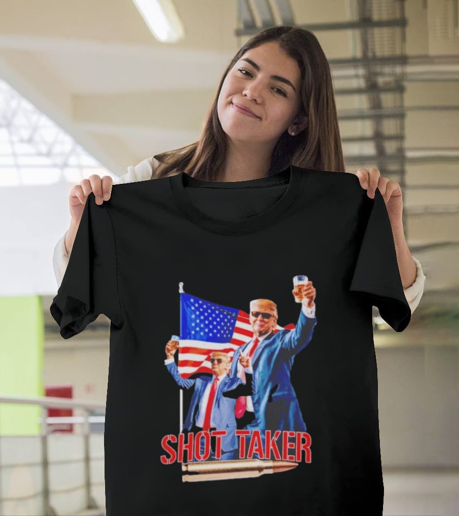 Shot Taker USA President American Flag Beer T-Shirt