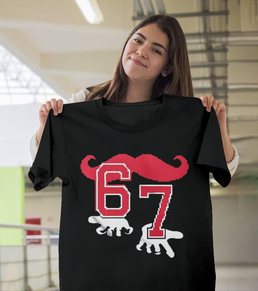 Cincinnati Reds Baseball 67 Red Mustache T-Shirt