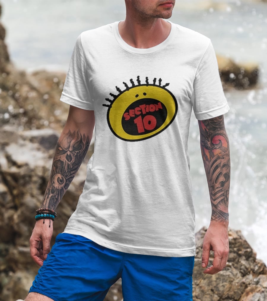 Section 10 Bold Yellow Oval Red T-Shirt