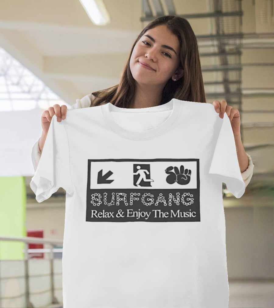 Surf Gang Relax And Enjoy The Music Icon Wave Peace Arrow T-Shirt