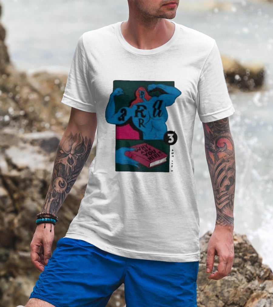 Why Are You Here Book Typography Muscle T-Shirt