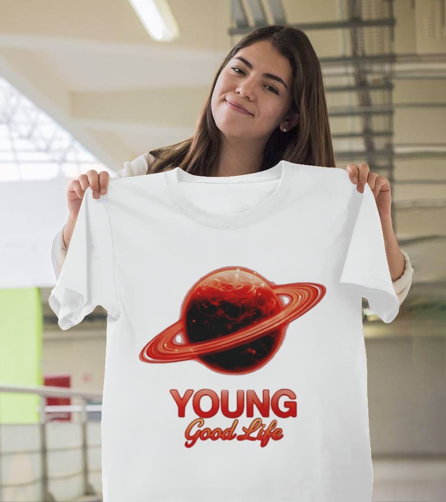 Young Good Life Red Planet Rings T-Shirt