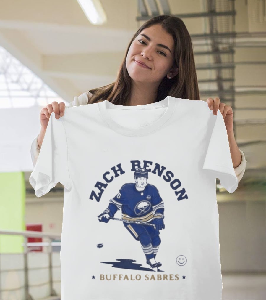 Zach Benson Buffalo Sabres Hockey Player Sketch T-Shirt