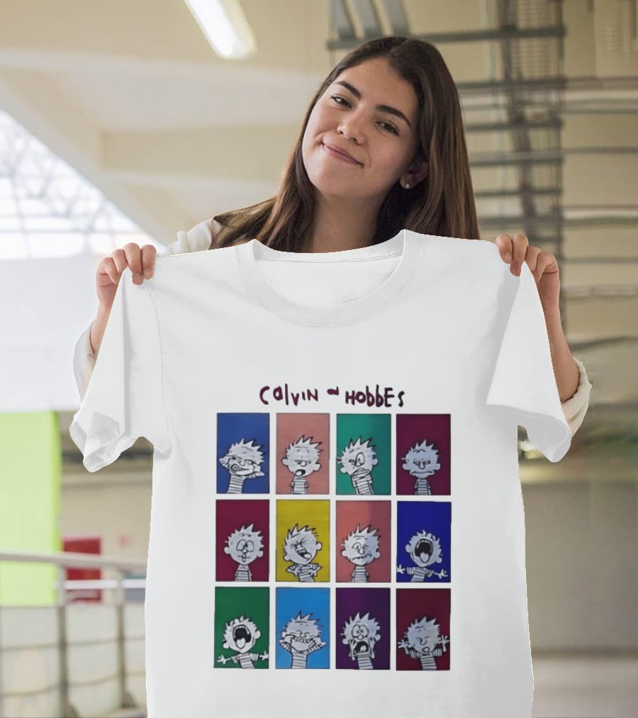 Calvin And Hobbes MoMa Pop Art Expression Panels T-Shirt