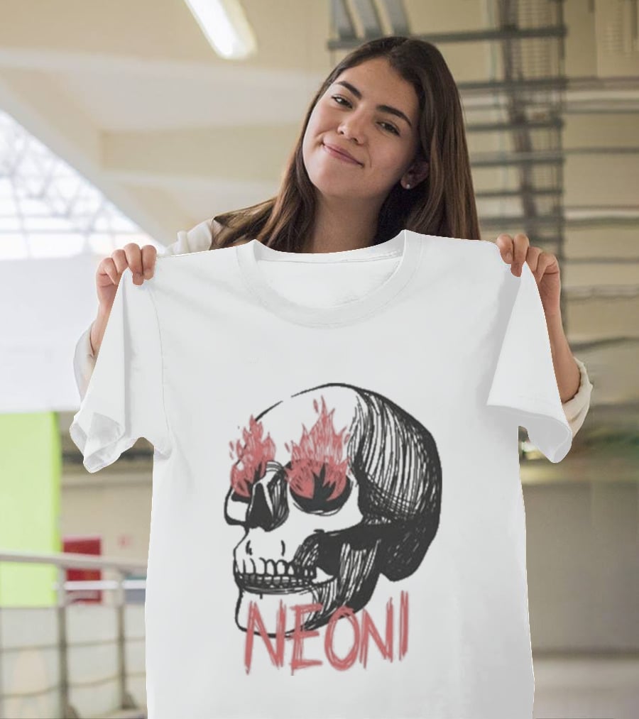 Fire Eyed Skull Neoni T-Shirt