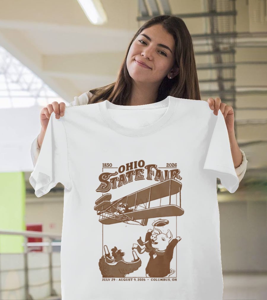 Ohio State Fair 1850 2026 July 29 August 9 Columbus Airplane And Animals T-Shirt
