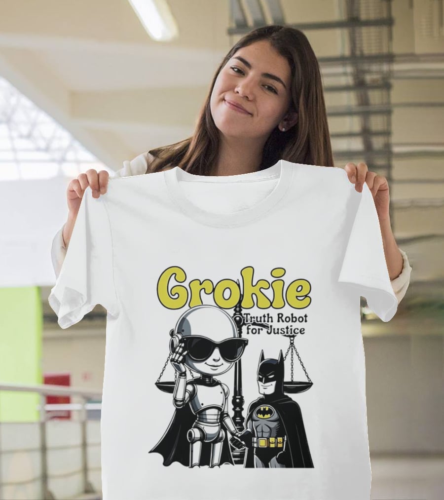 Grokie Batman Truth Robot For Justice Scales T-Shirt