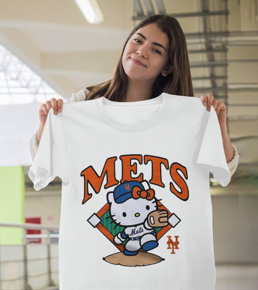Hello Kitty New York Mets Baseball 2026 MLB Mets Player Outfit T-Shirt