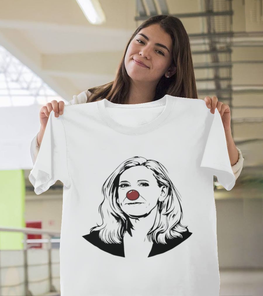 Cathy's A Clown Red Nose Black And White Drawing T-Shirt